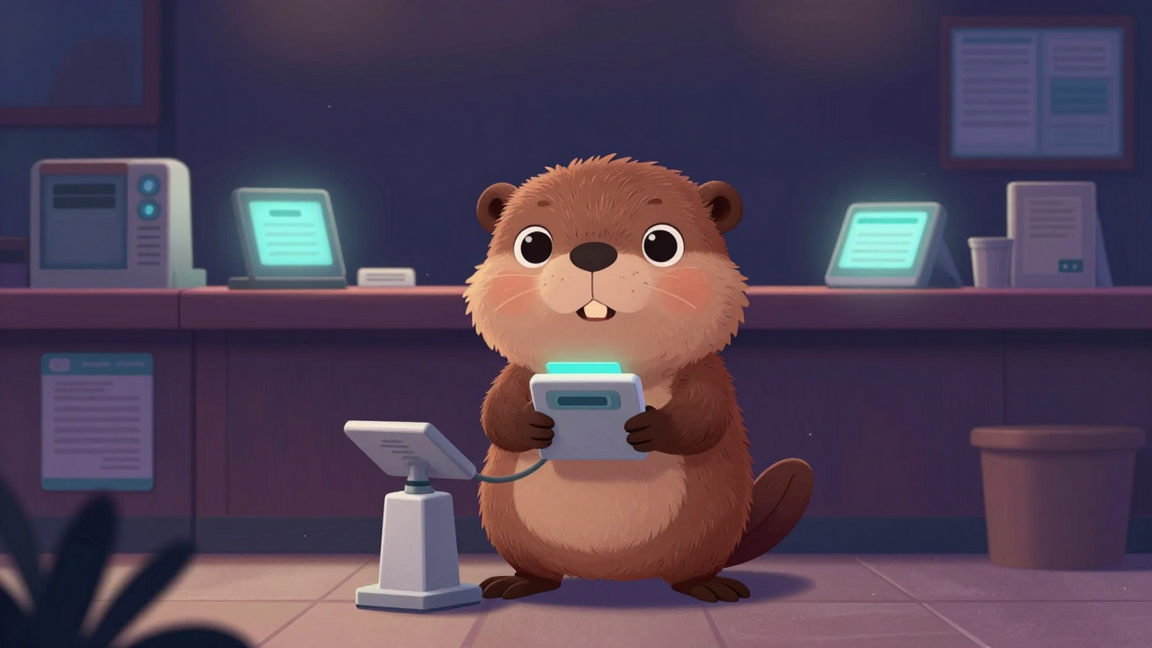 세탁물접수원 직업 종사자가 업무를 수행하는 모습