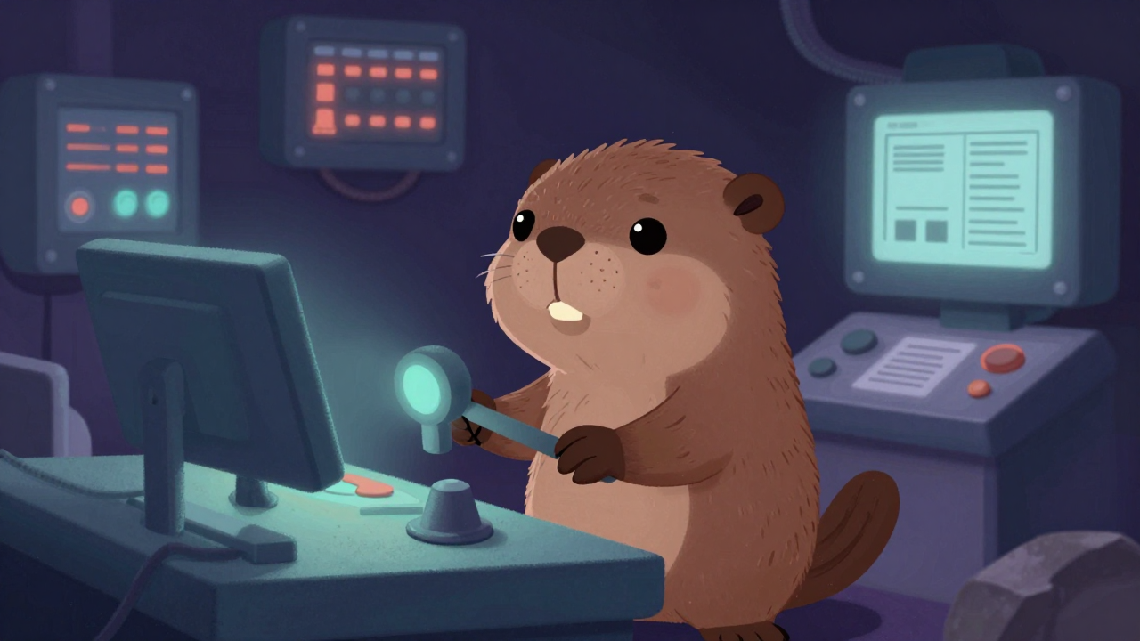 쇄석기조종사 직업 종사자가 업무를 수행하는 모습