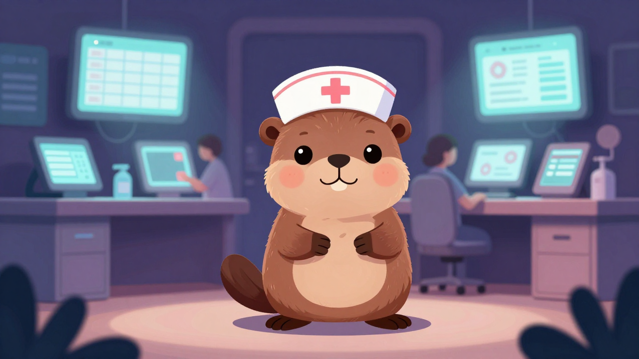 수간호사 직업 종사자가 업무를 수행하는 모습