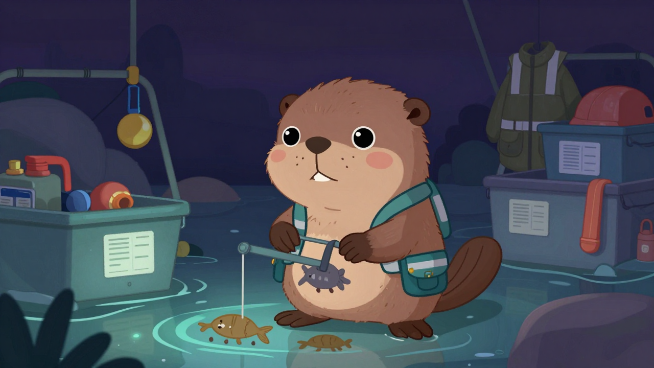 수산물채취원 직업 종사자가 업무를 수행하는 모습