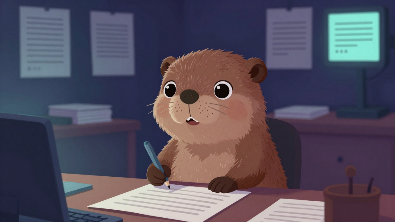 수필가 직업 종사자가 업무를 수행하는 모습