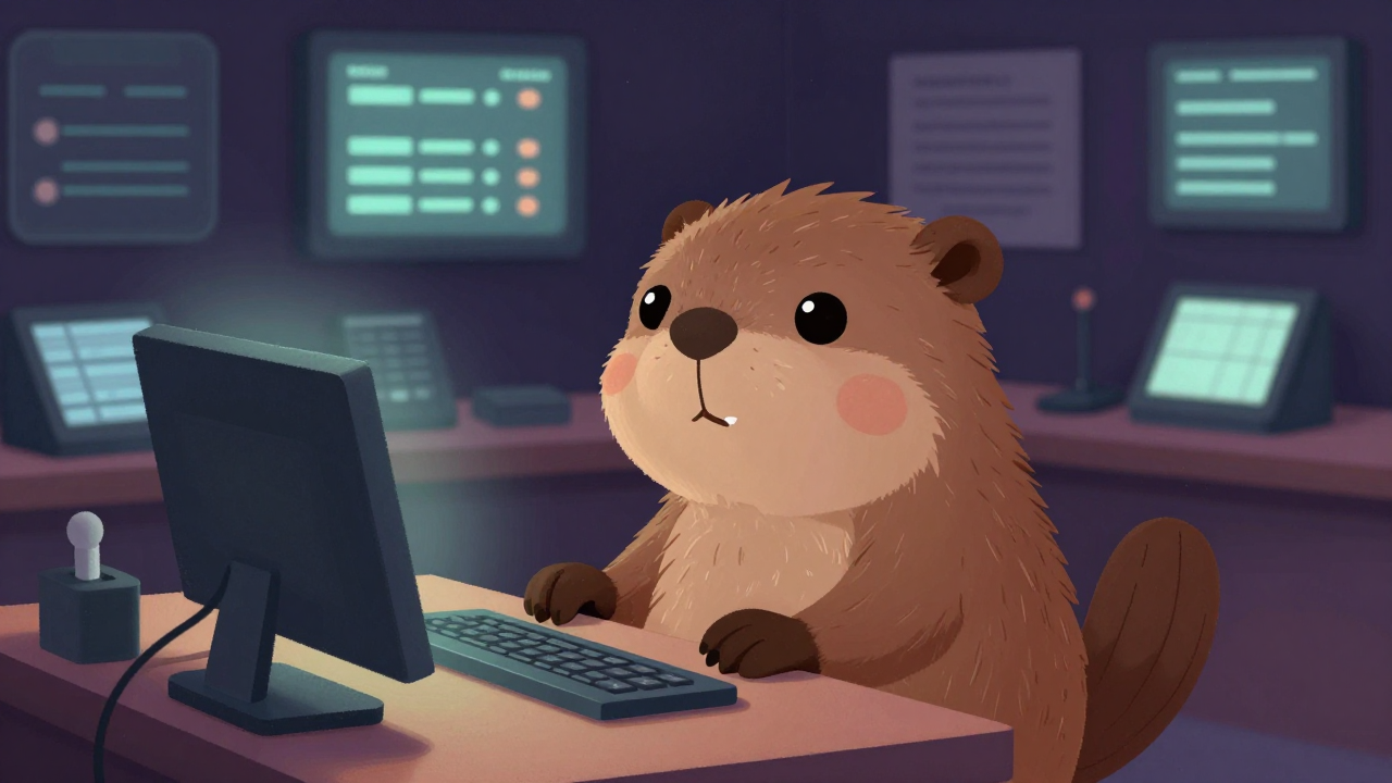 숙박업소전화교환원 직업 종사자가 업무를 수행하는 모습