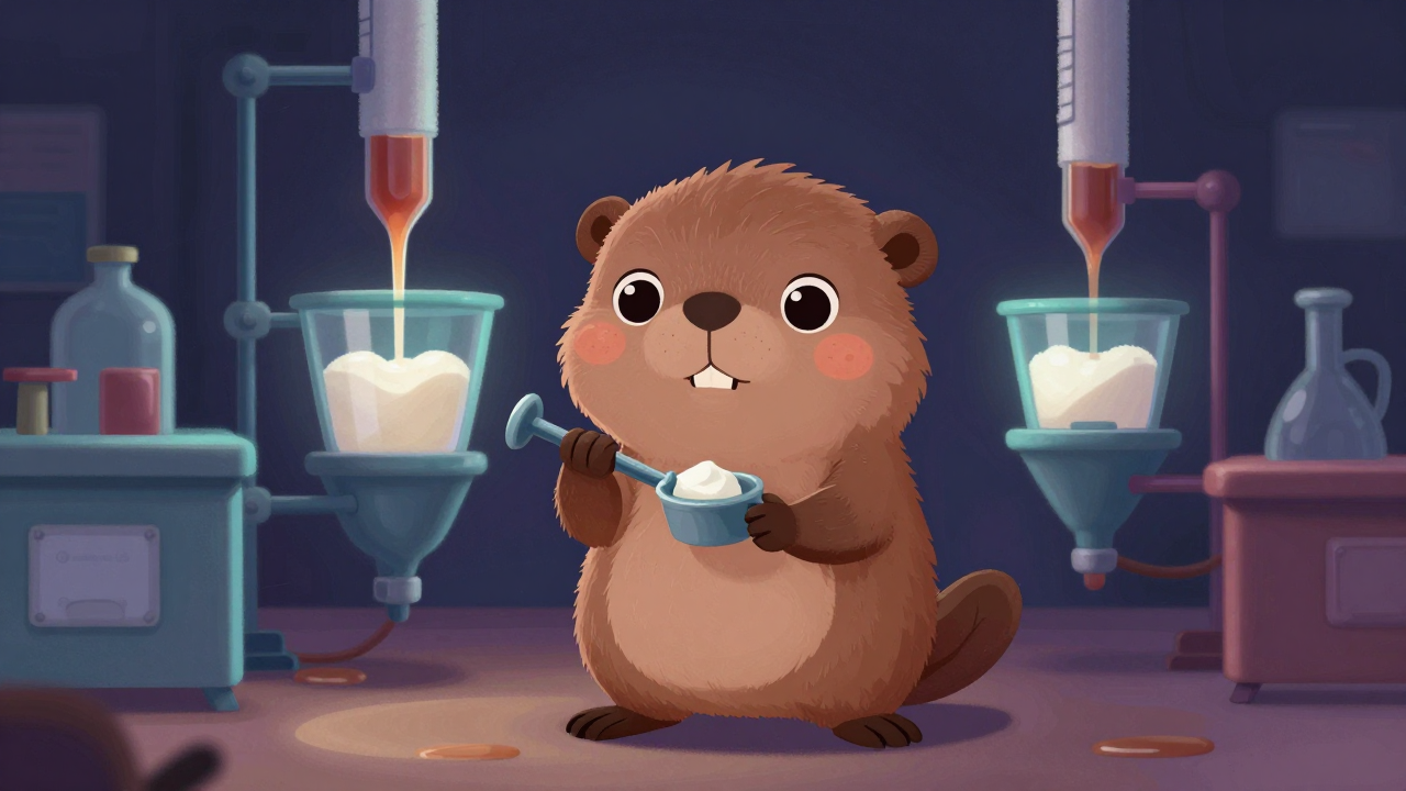 시럽제조원 직업 종사자가 업무를 수행하는 모습