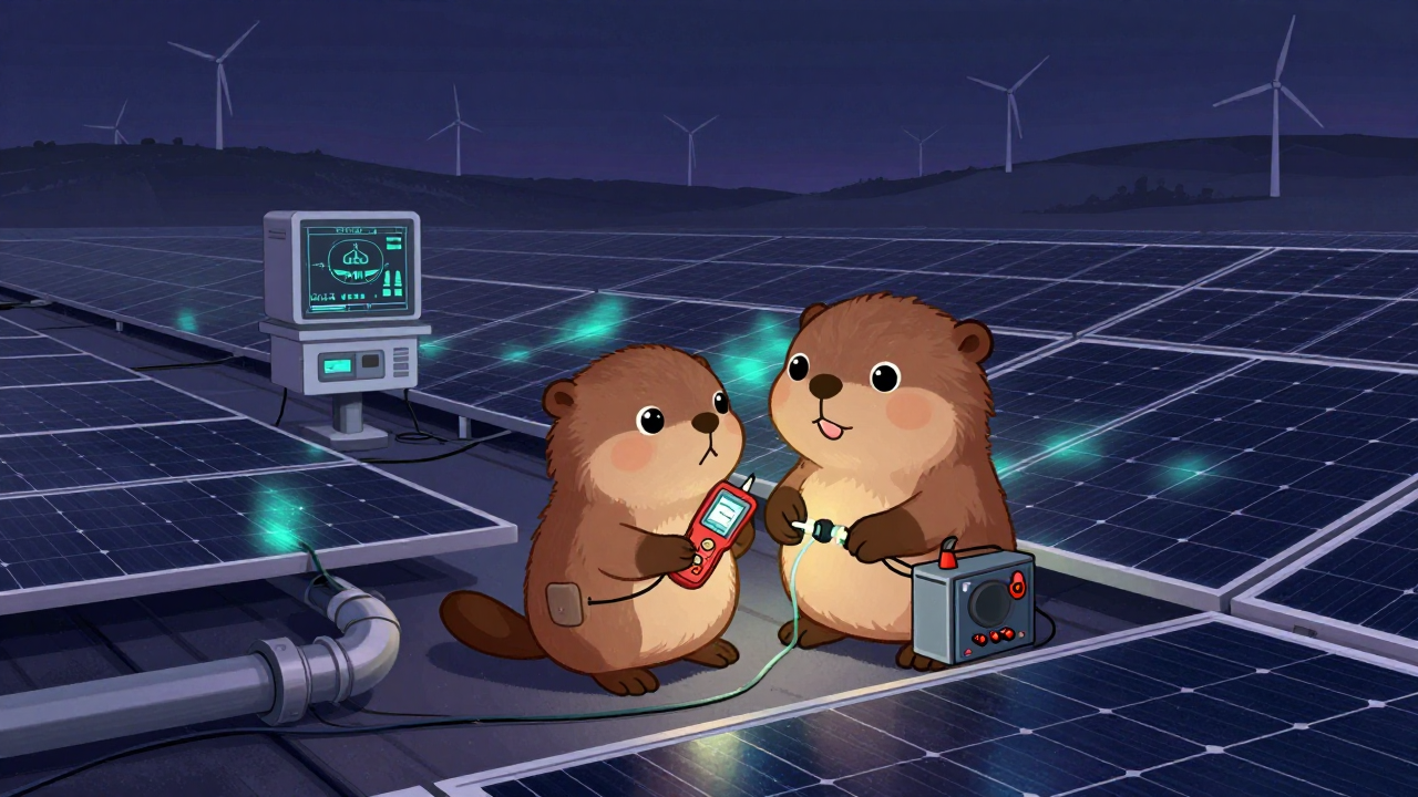 신재생에너지 전문가 직업 종사자가 업무를 수행하는 모습