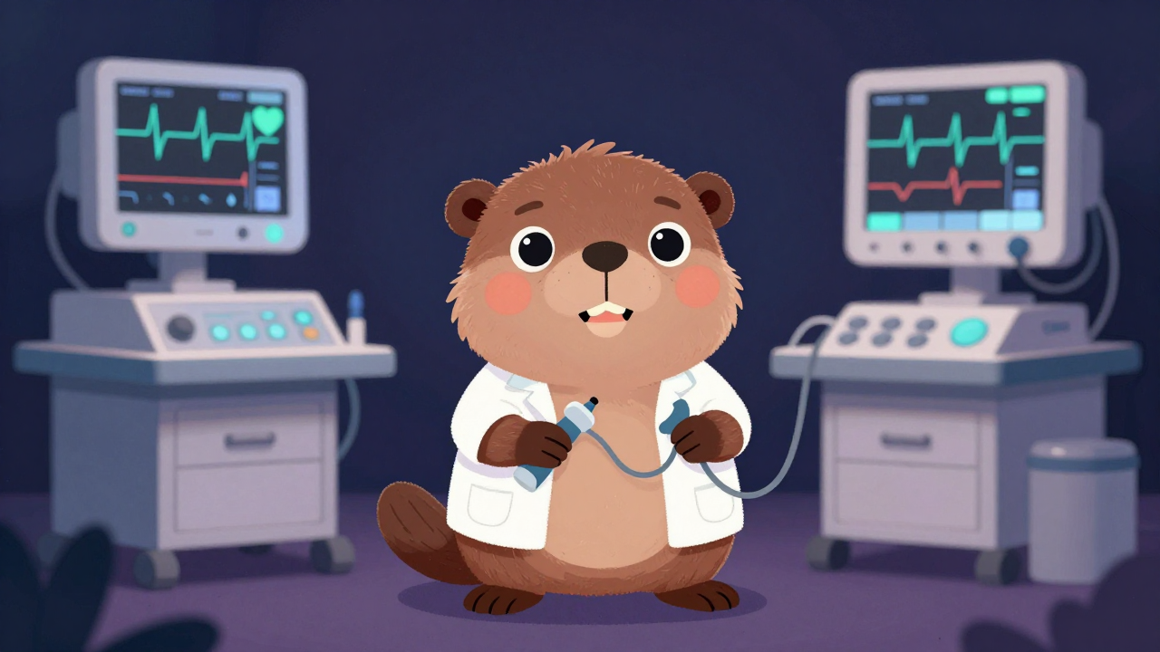 심전도기사 직업 종사자가 업무를 수행하는 모습