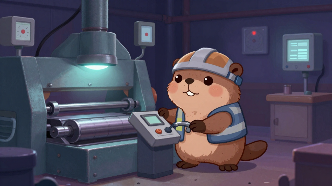 압연원 직업 종사자가 업무를 수행하는 모습