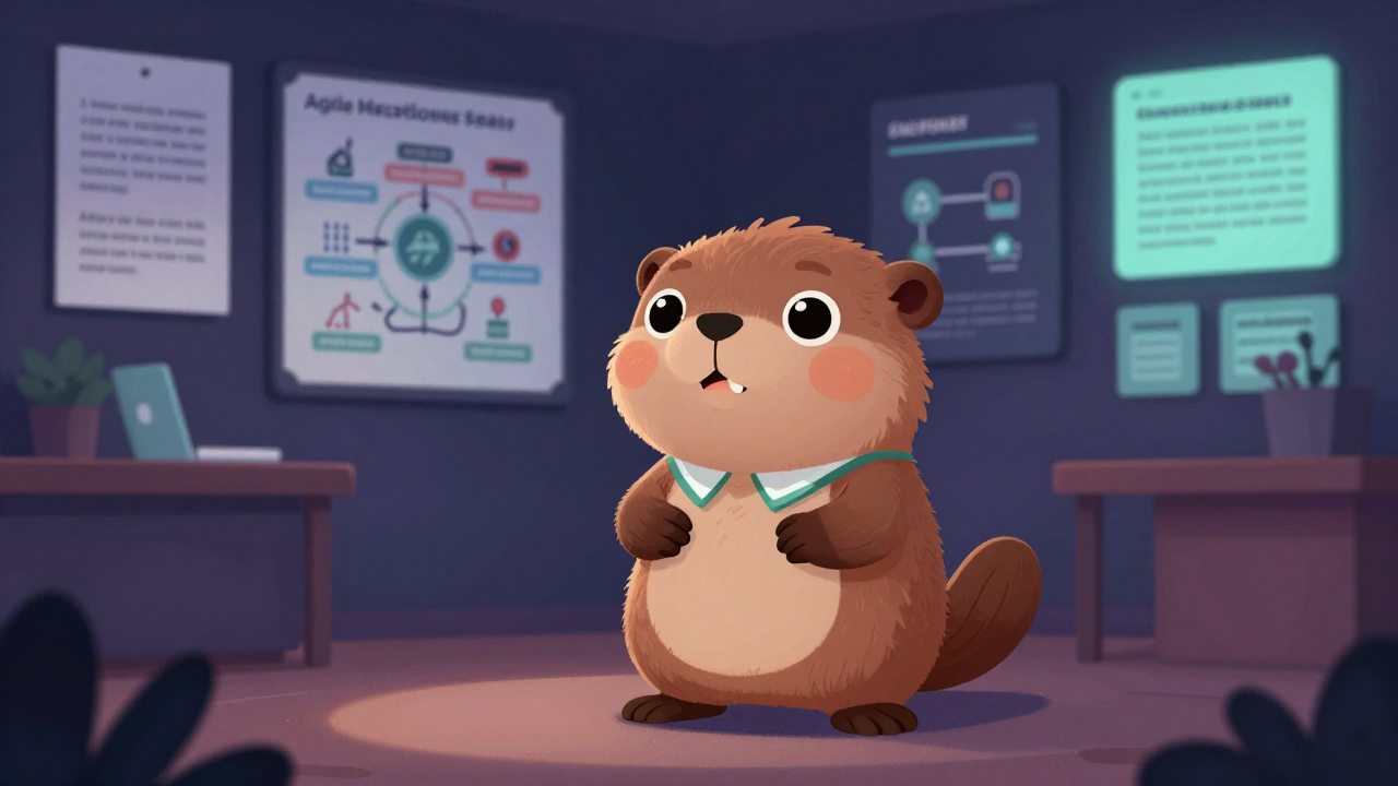 애자일코치 직업 종사자가 업무를 수행하는 모습