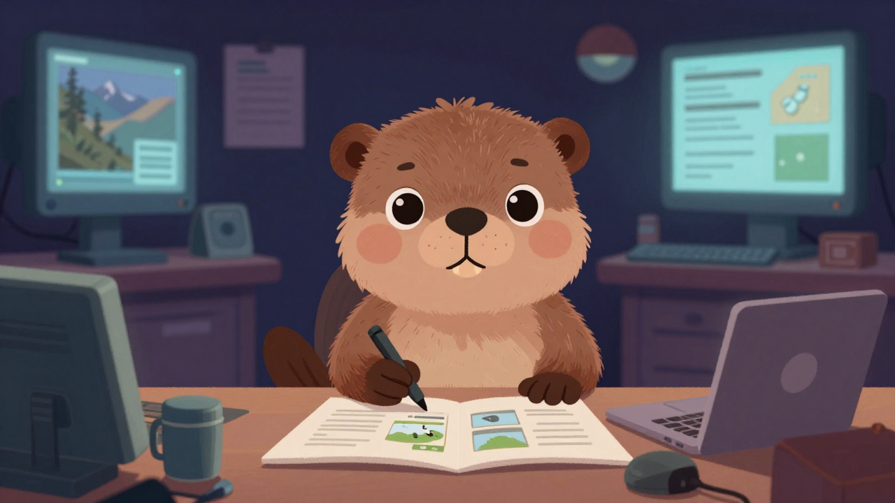 여행작가 직업 종사자가 업무를 수행하는 모습