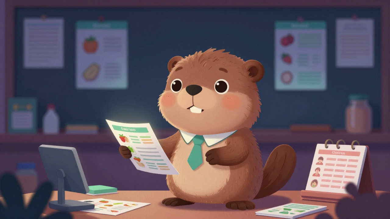 영양교사 직업 종사자가 업무를 수행하는 모습