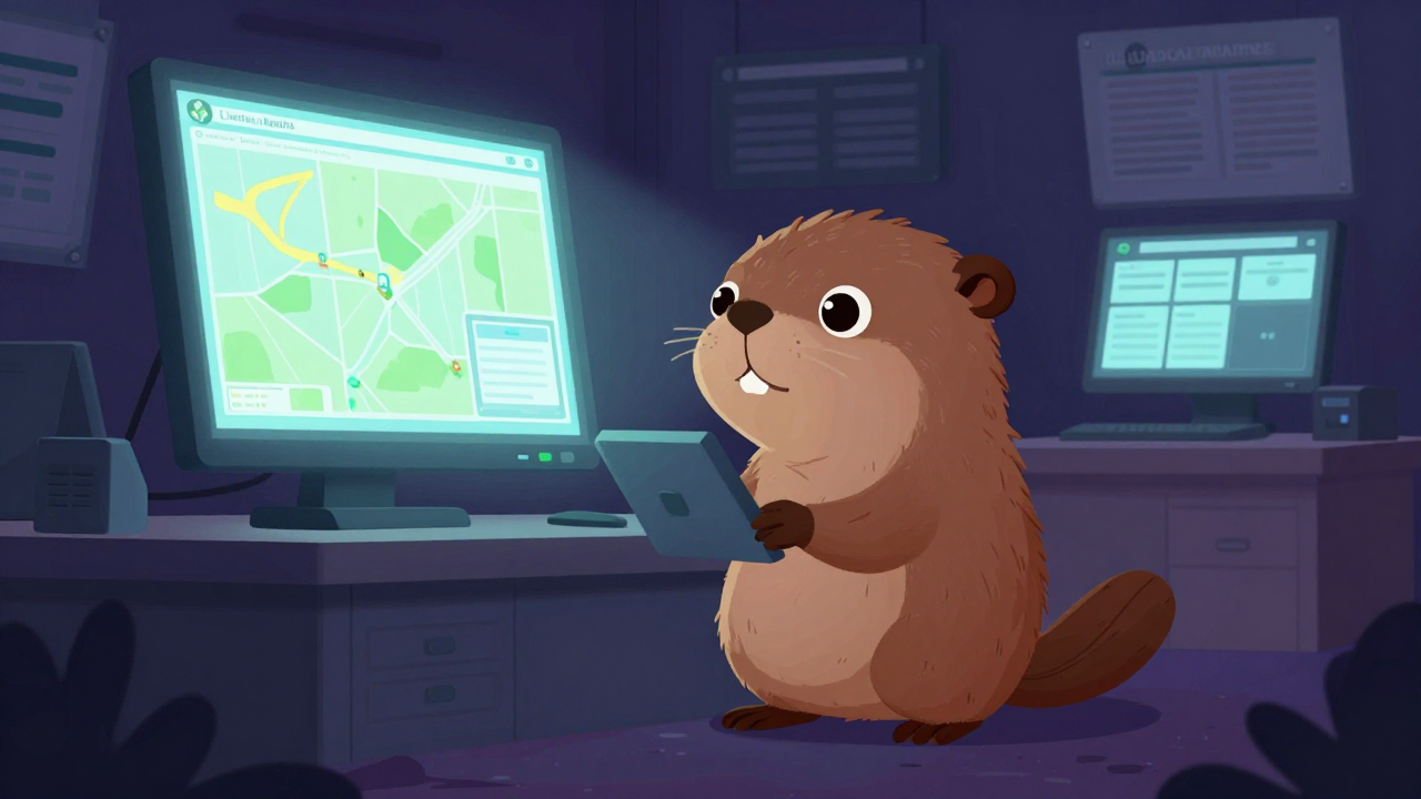 옥외광고매체기획원 직업 종사자가 업무를 수행하는 모습