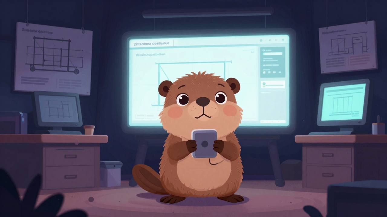 옥외광고판설계원 직업 종사자가 업무를 수행하는 모습