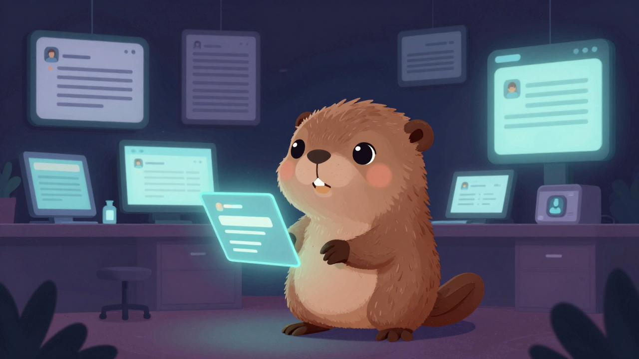 온라인평판관리원 직업 종사자가 업무를 수행하는 모습