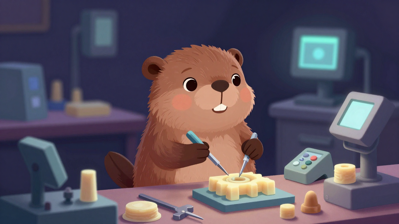 왁스모형조립반장 직업 종사자가 업무를 수행하는 모습