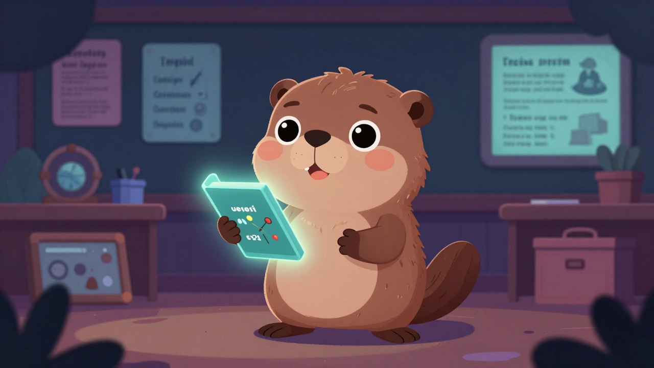 외국어교사 직업 종사자가 업무를 수행하는 모습