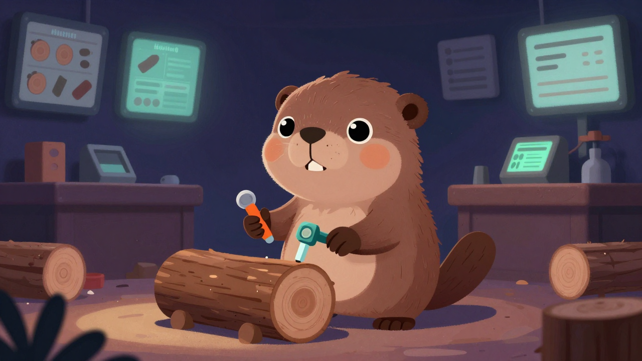 원목분류원 직업 종사자가 업무를 수행하는 모습