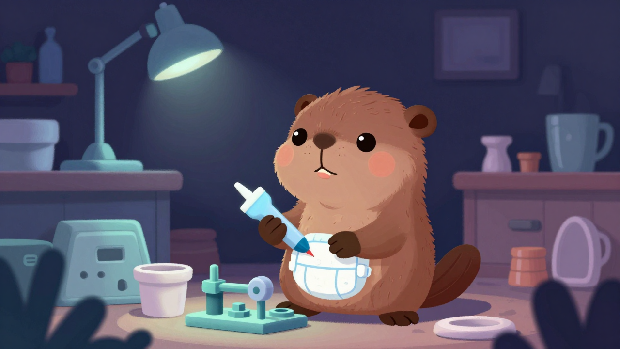 위생도기조립원 직업 종사자가 업무를 수행하는 모습