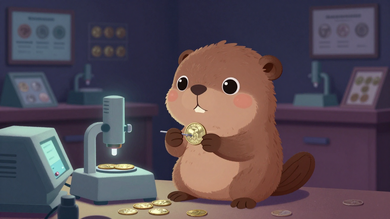 위조주화감정연구원 직업 종사자가 업무를 수행하는 모습