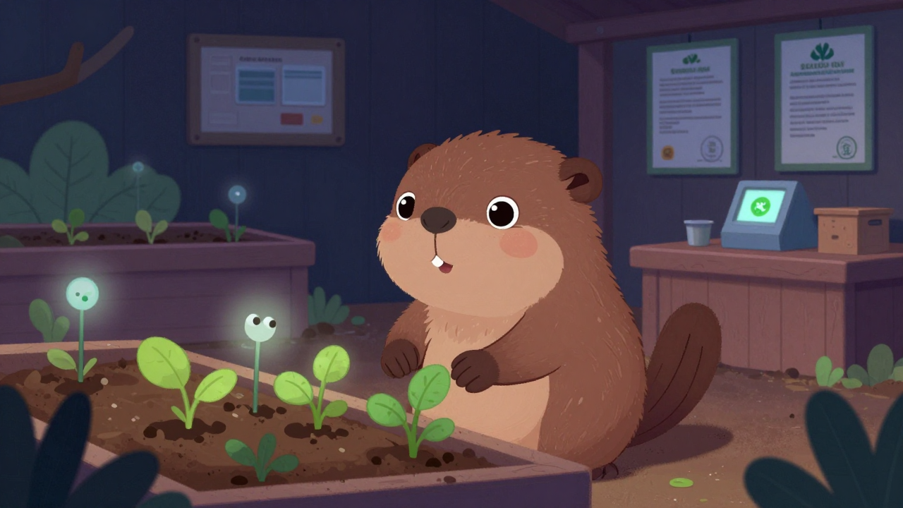 유기재배관리자 직업 종사자가 업무를 수행하는 모습