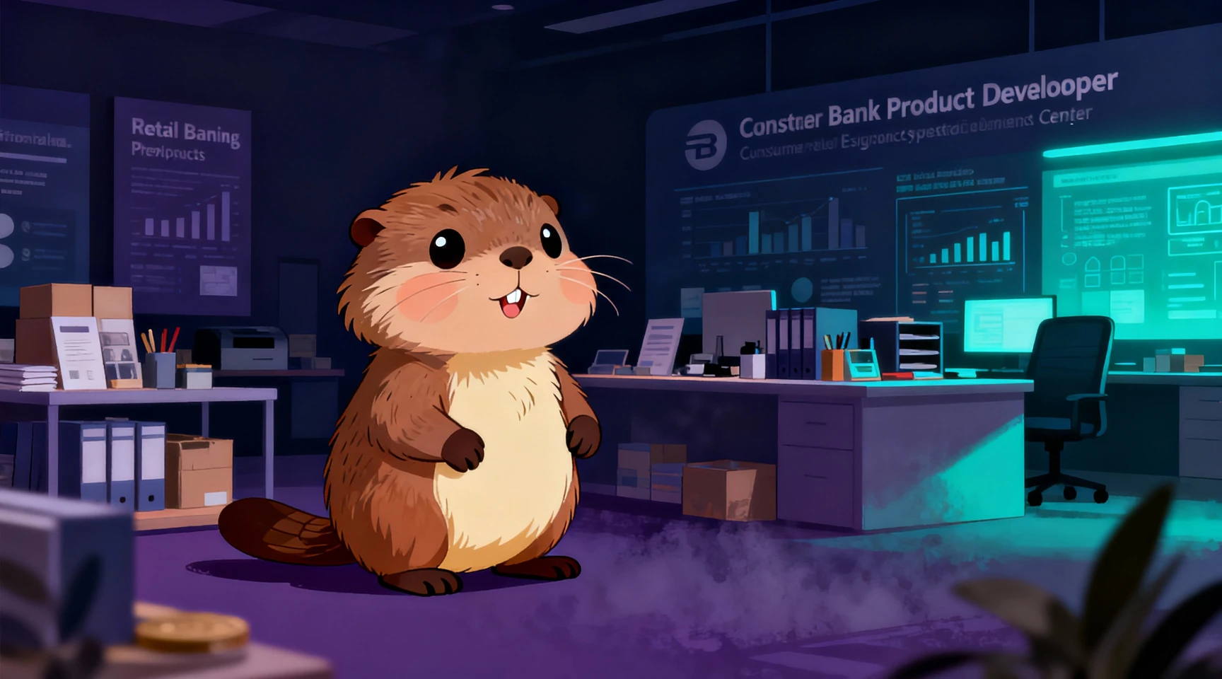 은행개인금융상품개발자 직업 종사자가 업무를 수행하는 모습