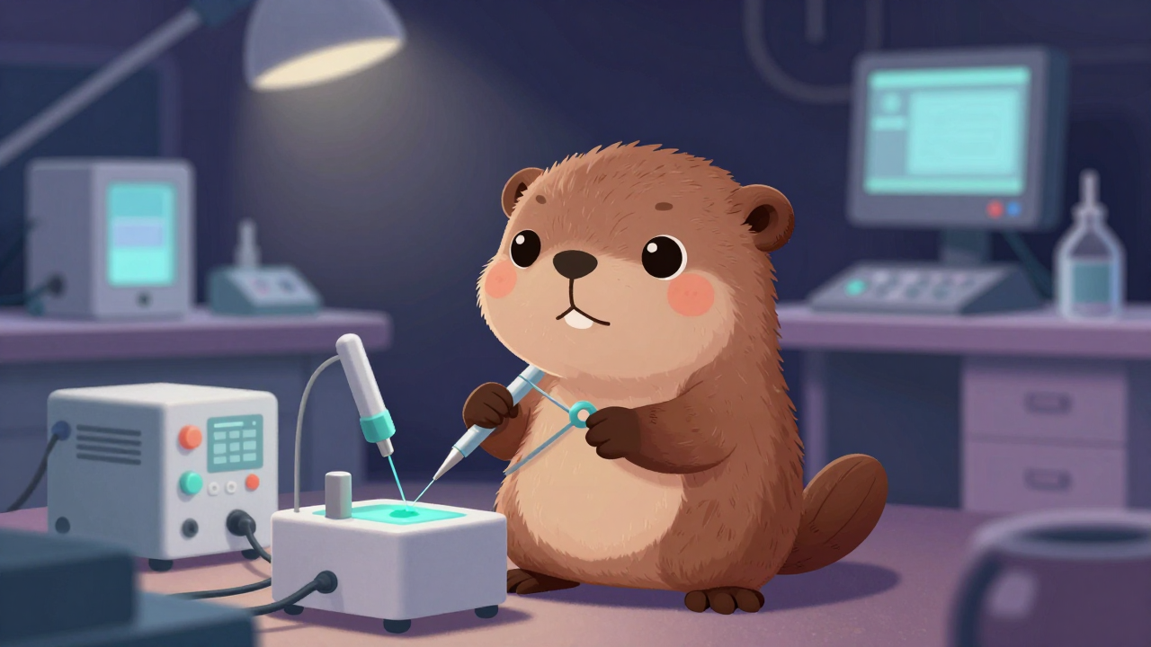 의료용품조립원 직업 종사자가 업무를 수행하는 모습