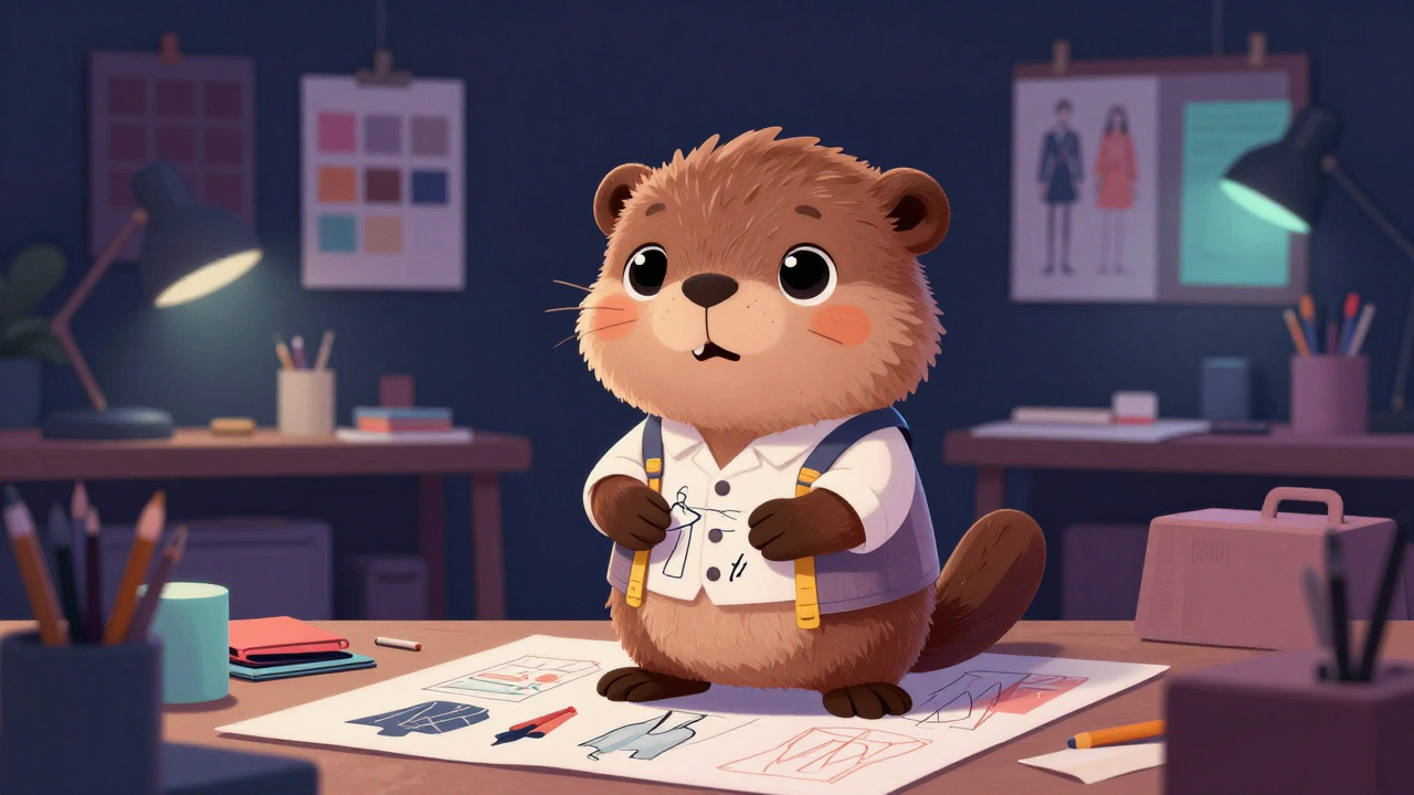 의상디자이너 직업 종사자가 업무를 수행하는 모습