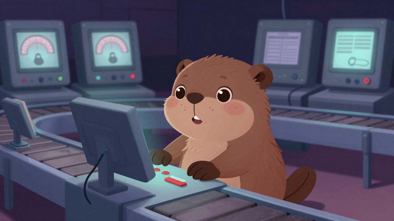 이송장비운전원 직업 종사자가 업무를 수행하는 모습