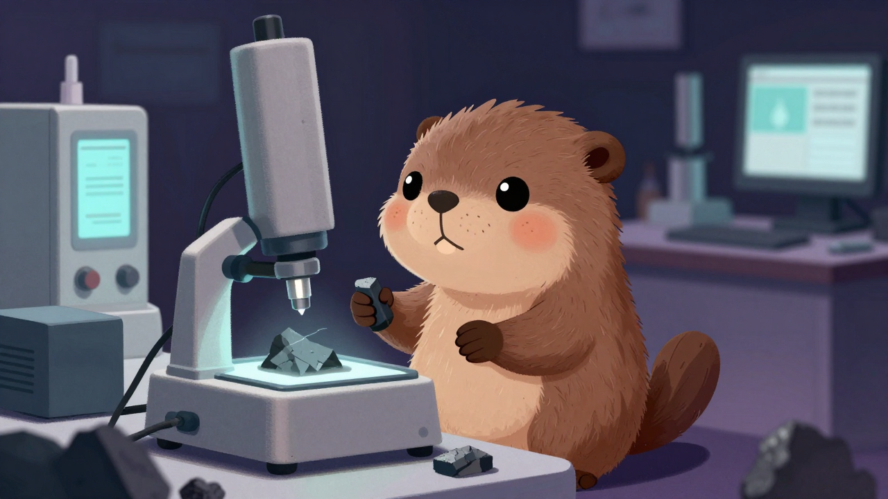 인조흑연시험분석원 직업 종사자가 업무를 수행하는 모습