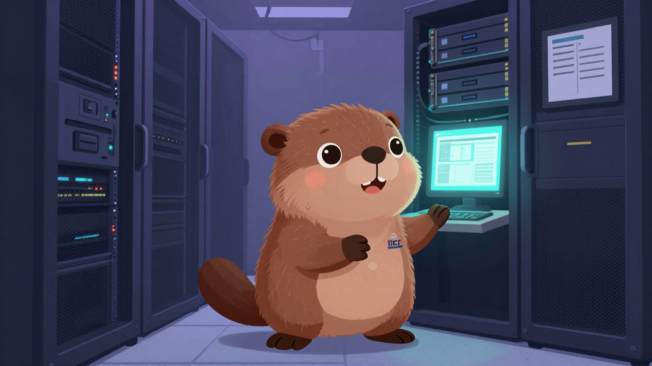 인터넷데이터센터서버관리원 직업 종사자가 업무를 수행하는 모습