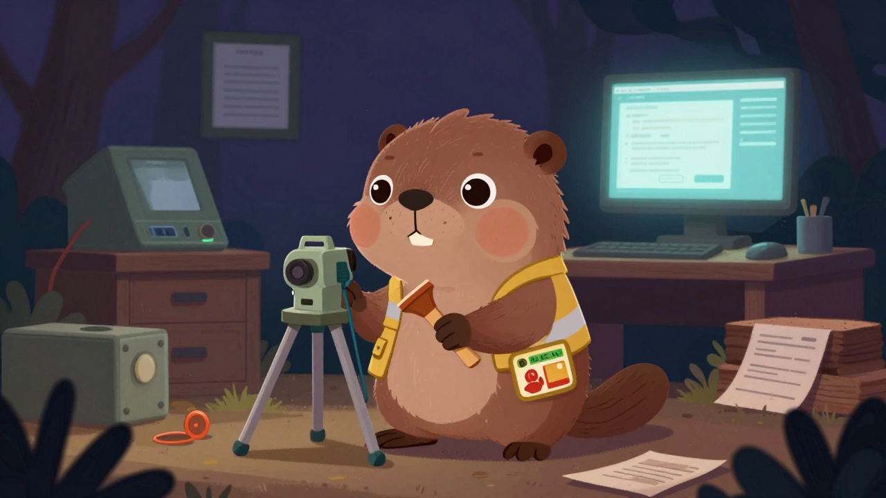 임목조사원 직업 종사자가 업무를 수행하는 모습