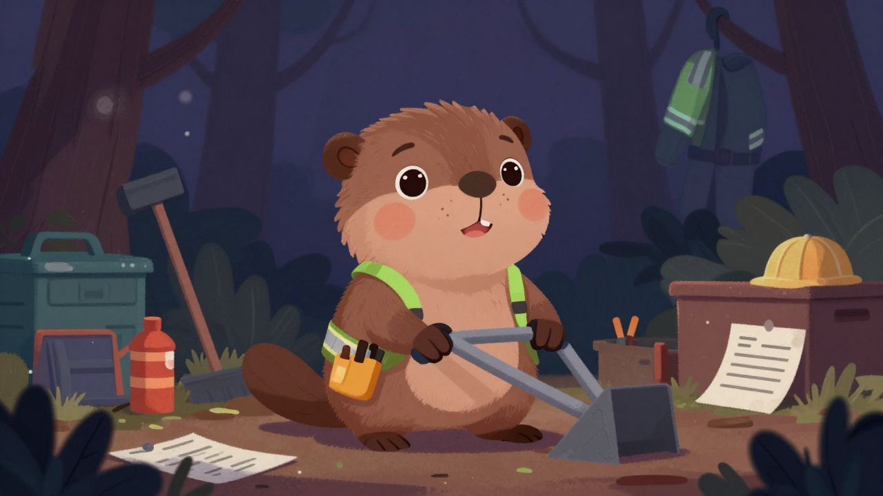 임업단순노무자 직업 종사자가 업무를 수행하는 모습