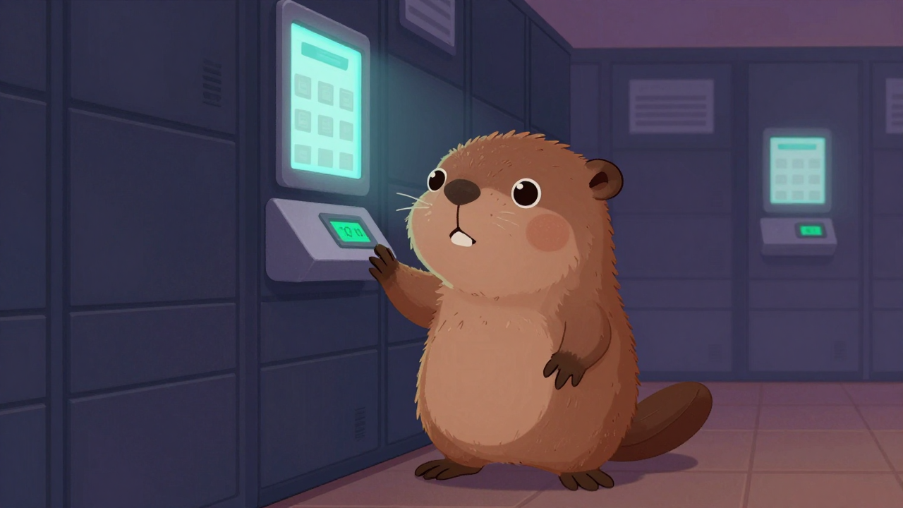 자동보관함관리인 직업 종사자가 업무를 수행하는 모습