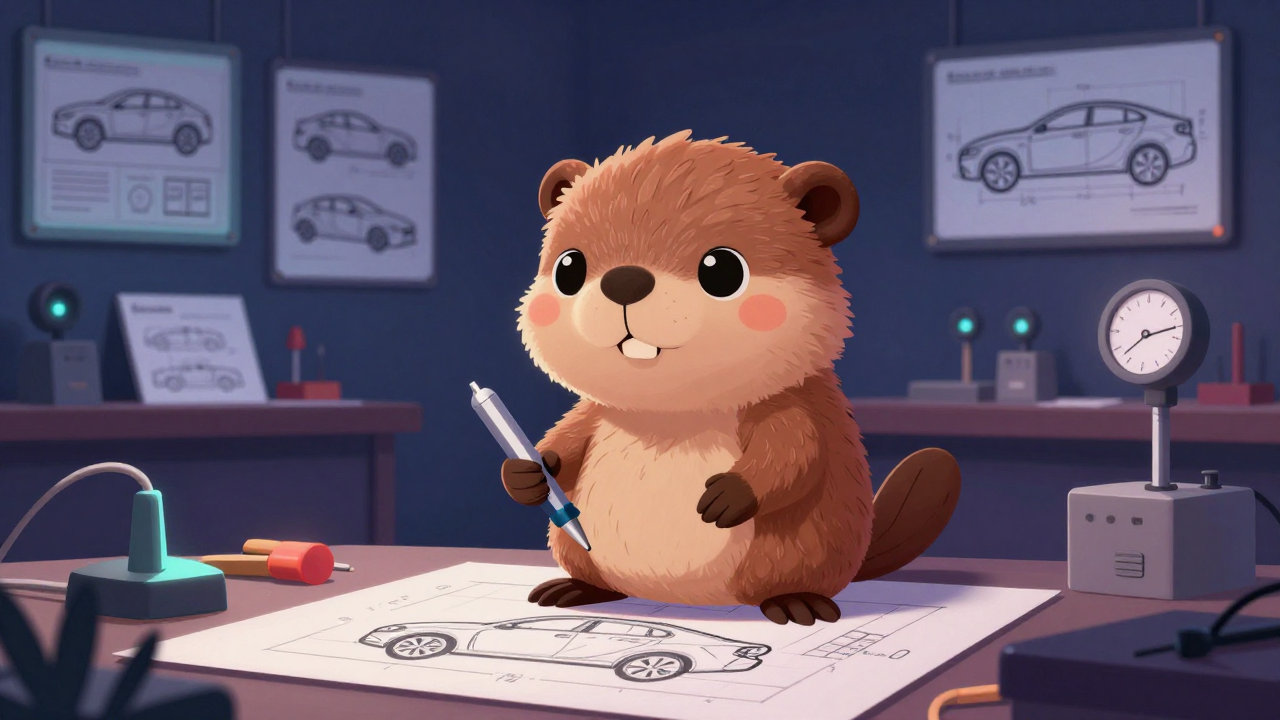 자동차외형도면화전문가 직업 종사자가 업무를 수행하는 모습