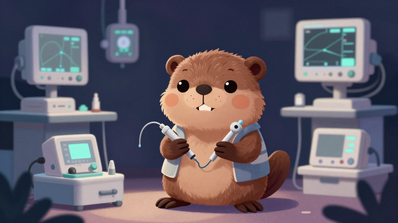 전자의료장비수리원 직업 종사자가 업무를 수행하는 모습