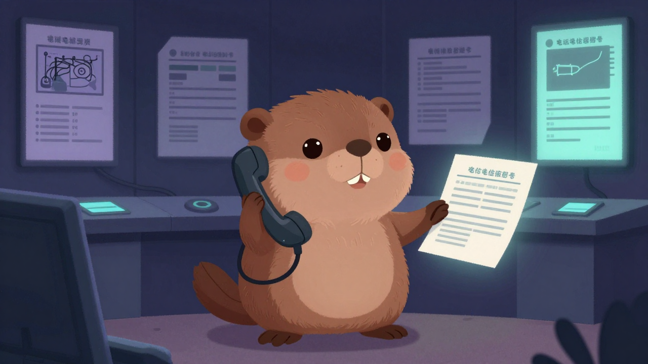 전화국장 직업 종사자가 업무를 수행하는 모습