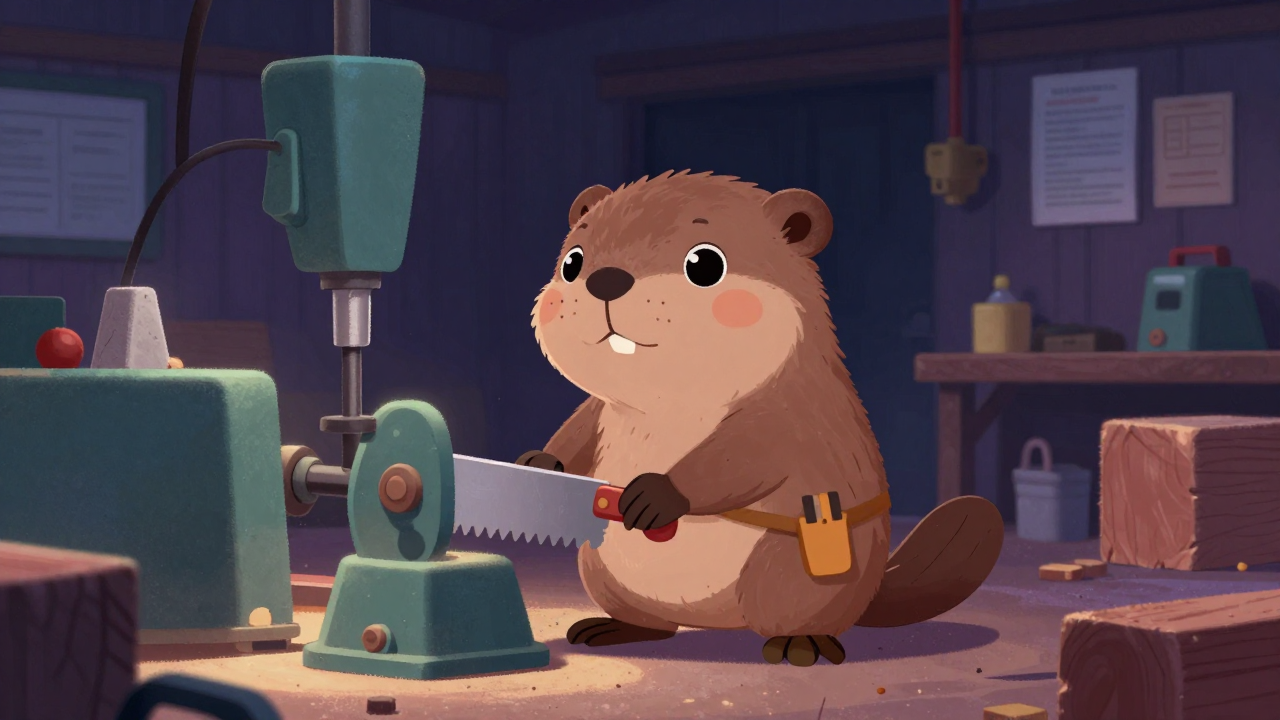 제재소작업원 직업 종사자가 업무를 수행하는 모습