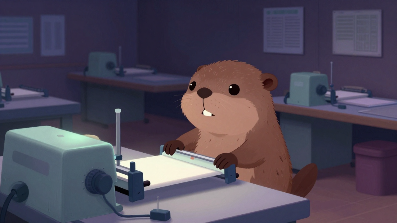 주름성형기조작원 직업 종사자가 업무를 수행하는 모습