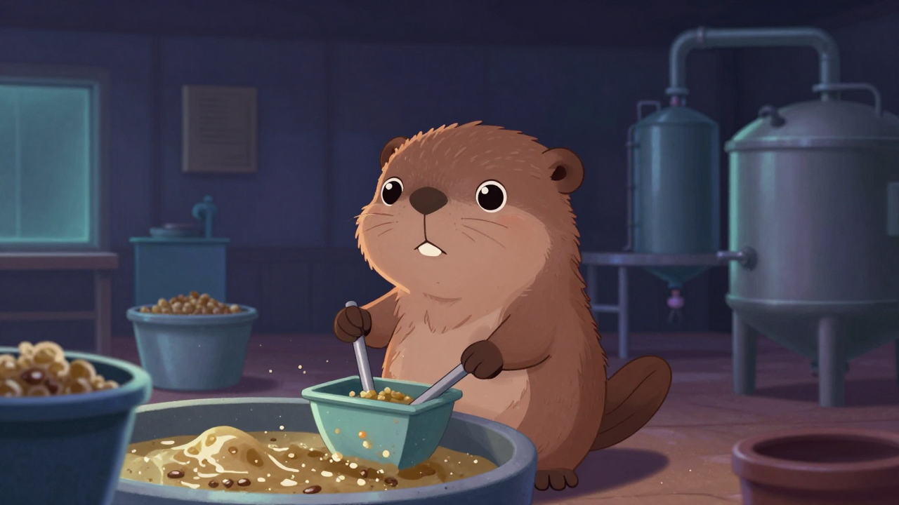 주모제조원 직업 종사자가 업무를 수행하는 모습