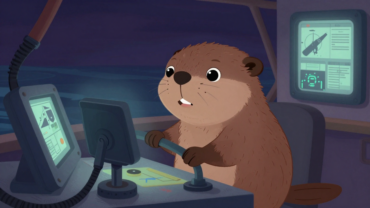 준설선운전원 직업 종사자가 업무를 수행하는 모습