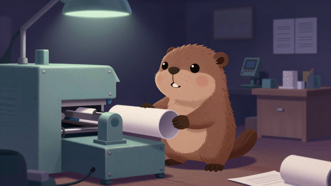 지관제조기조작원 직업 종사자가 업무를 수행하는 모습