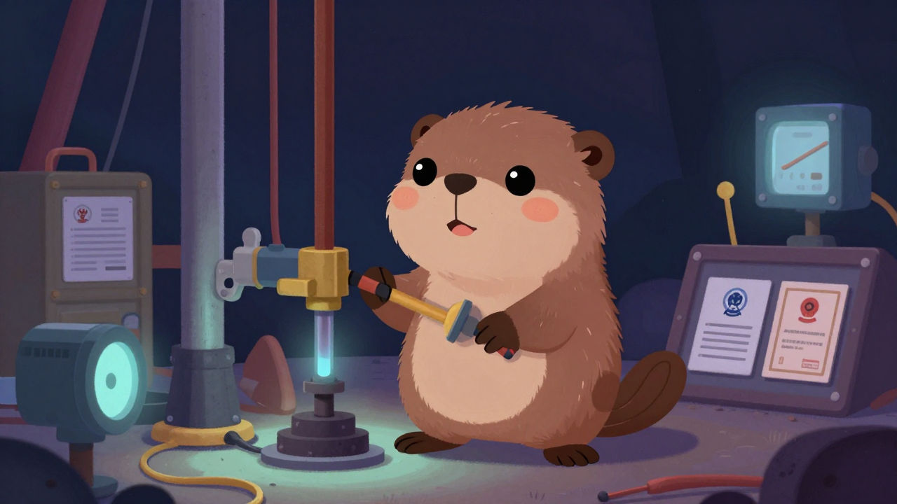 지열시스템천공기술자 직업 종사자가 업무를 수행하는 모습