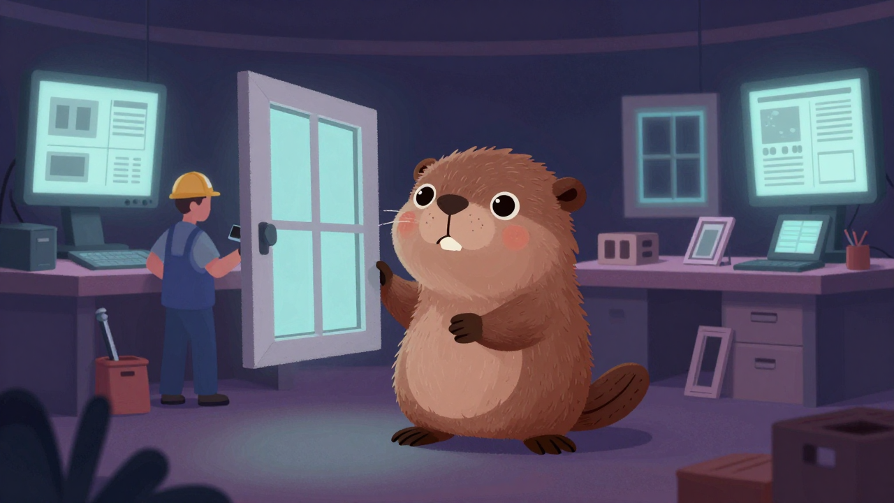 창호제작반장 직업 종사자가 업무를 수행하는 모습