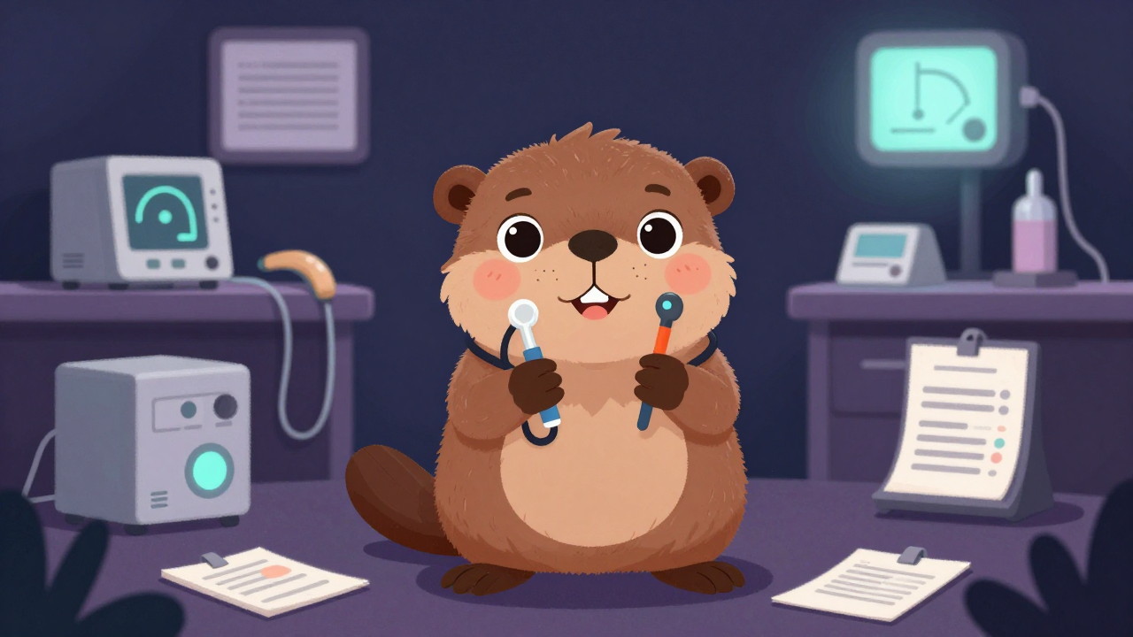 청능사 직업 종사자가 업무를 수행하는 모습