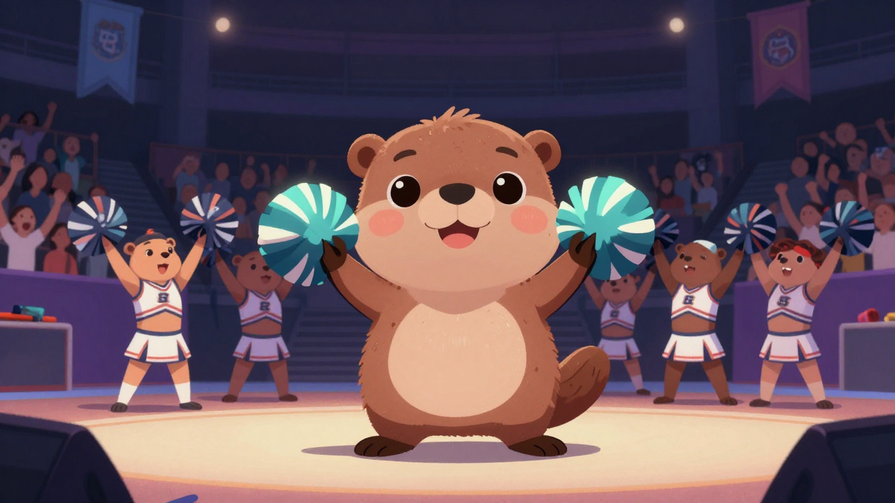 치어리더 직업 종사자가 업무를 수행하는 모습