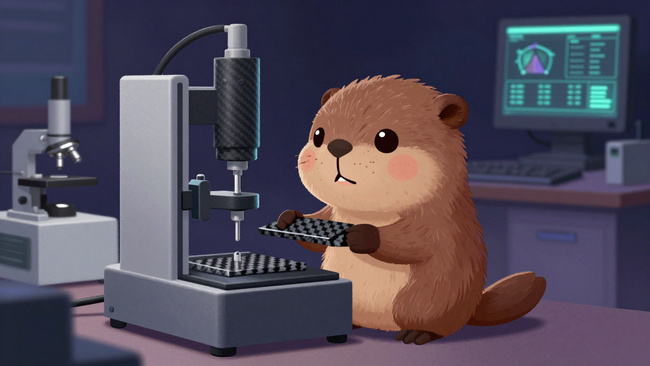 탄소섬유시험분석원 직업 종사자가 업무를 수행하는 모습