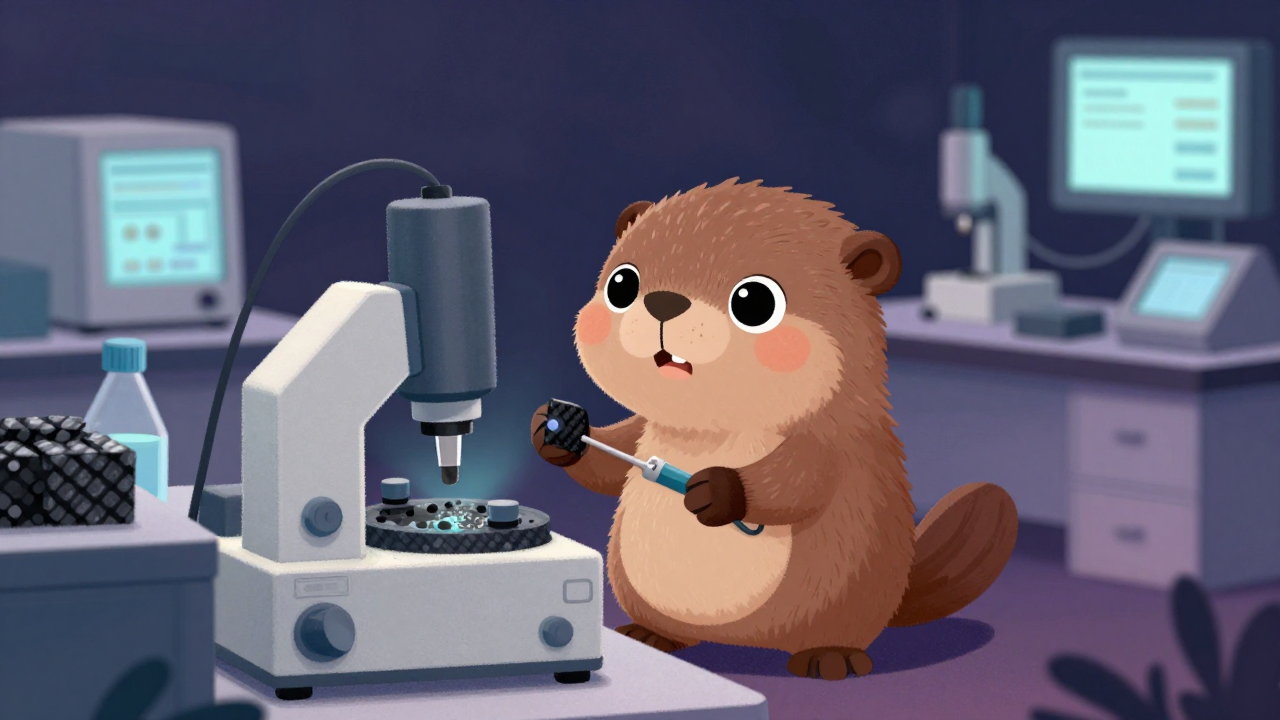 탄소재료시험분석원 직업 종사자가 업무를 수행하는 모습