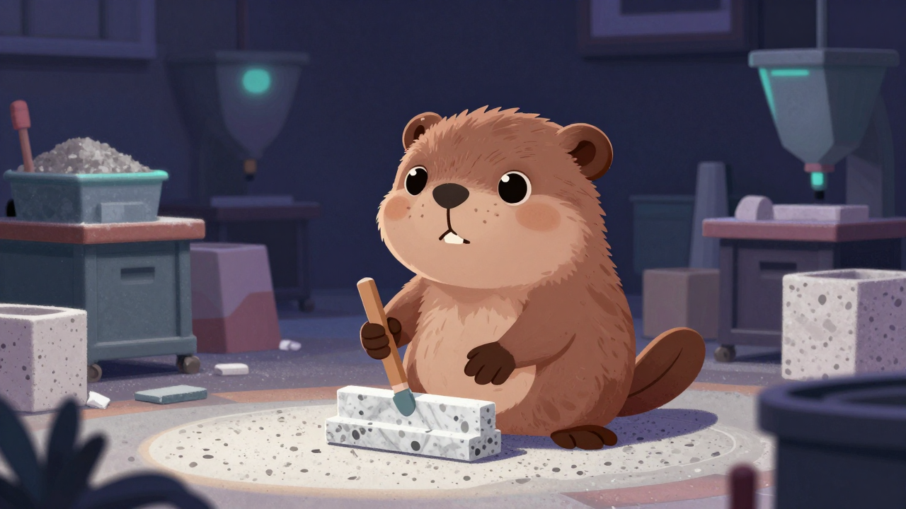 테라조공 직업 종사자가 업무를 수행하는 모습