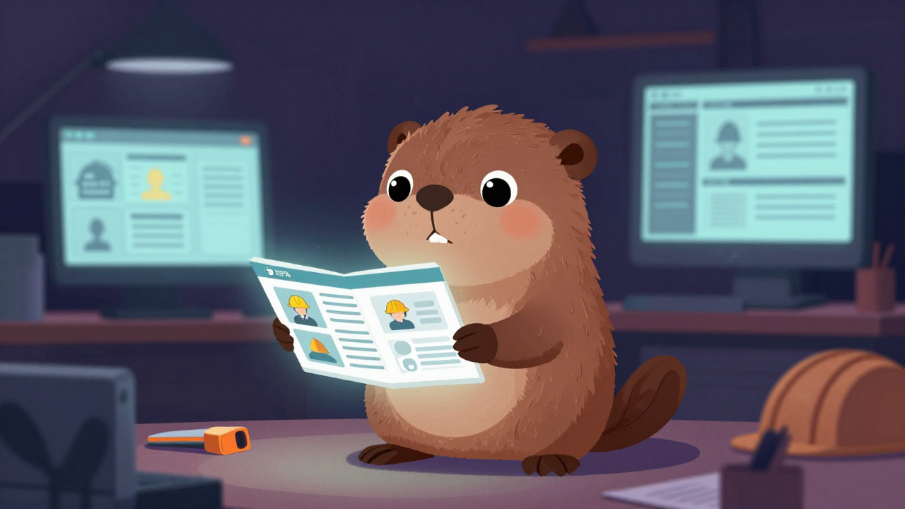 토목시공기술자 직업 종사자가 업무를 수행하는 모습