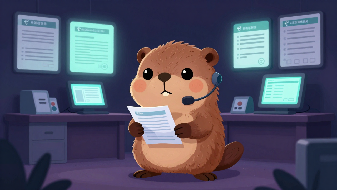 통신서비스요금상담원 직업 종사자가 업무를 수행하는 모습