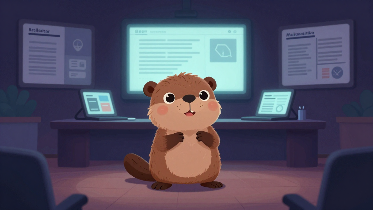 퍼실리테이터 직업 종사자가 업무를 수행하는 모습