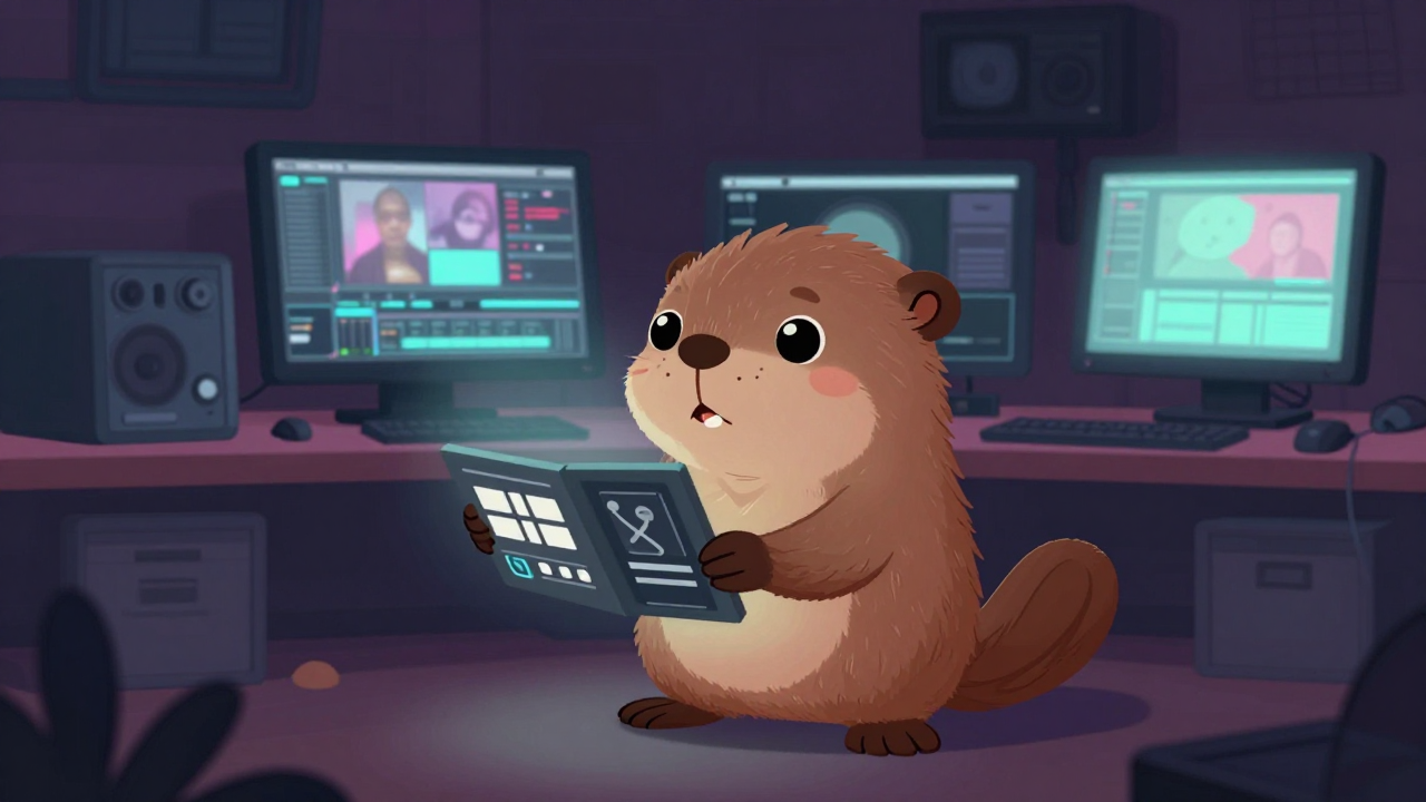 편집기사 직업 종사자가 업무를 수행하는 모습